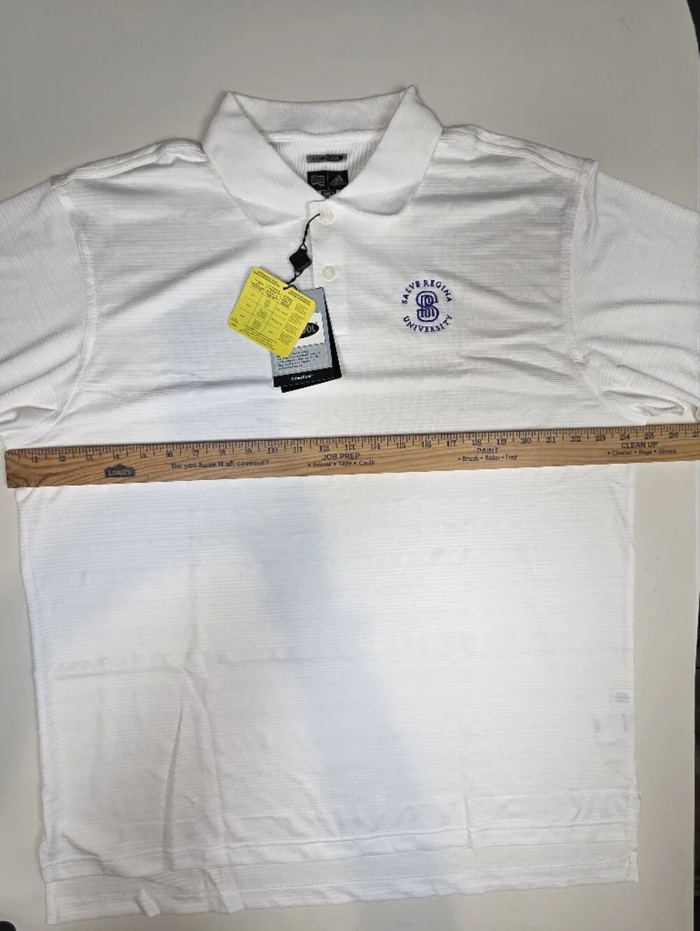 Men Large adidas White Polo Salve Regina University Logo Climacool Discontinued